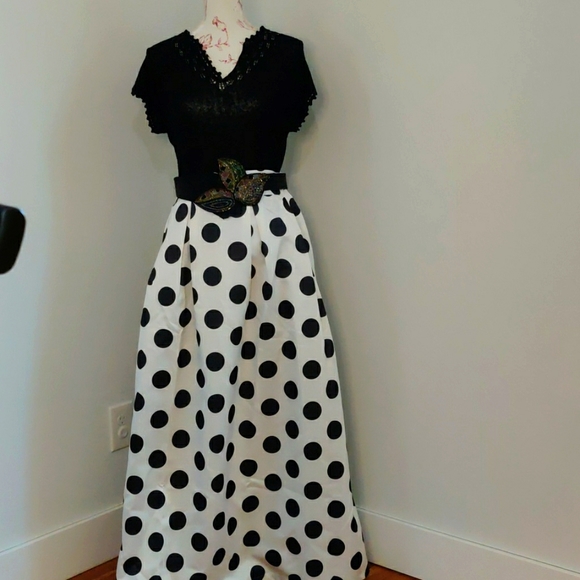 Choies Dresses & Skirts - Black and White Polka Dot Maxi